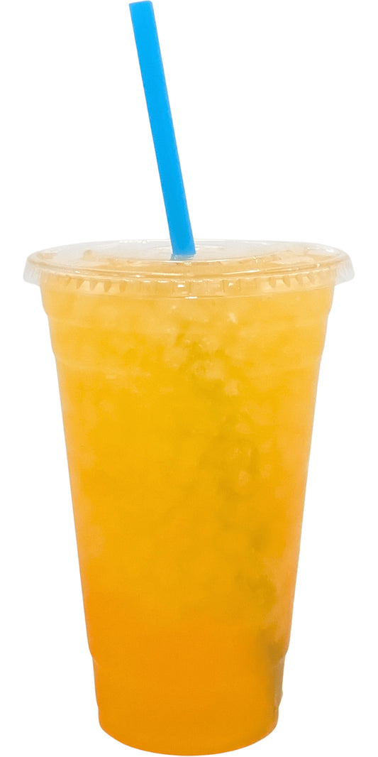 Betty White Flavored Loaded Tea in a Cup. Golden yellow Color.