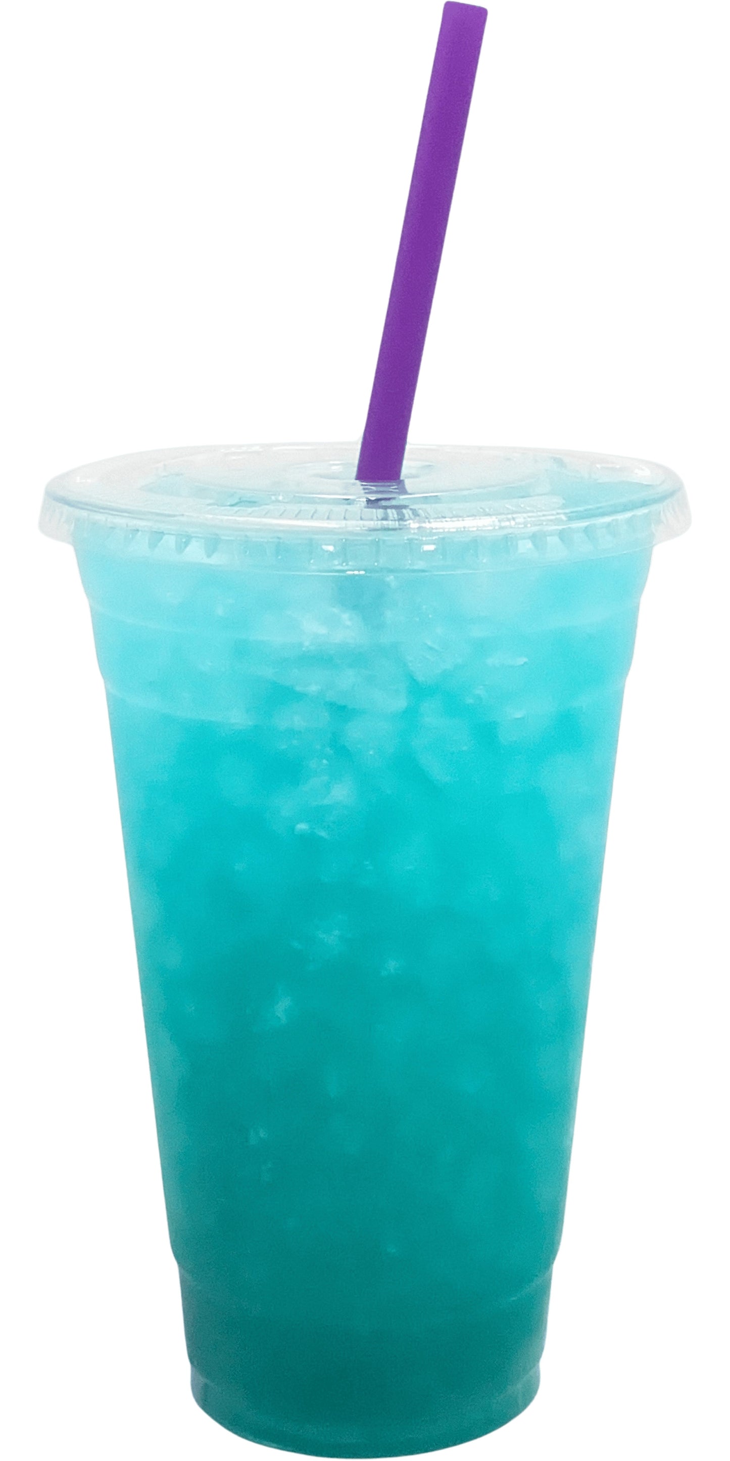 Blue Hawaiian Flavored Loaded Tea in a Cup. Ocean blue Color.