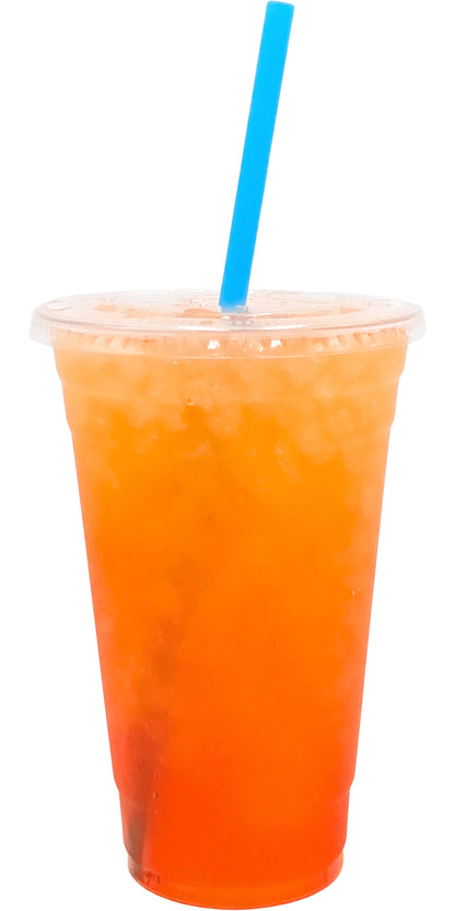 Gryffin Flavored Loaded Tea in a Cup. Orange Color.