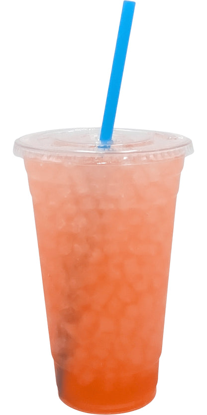 Jolly Rancher Flavored Loaded Tea in a Cup. Pink Color.