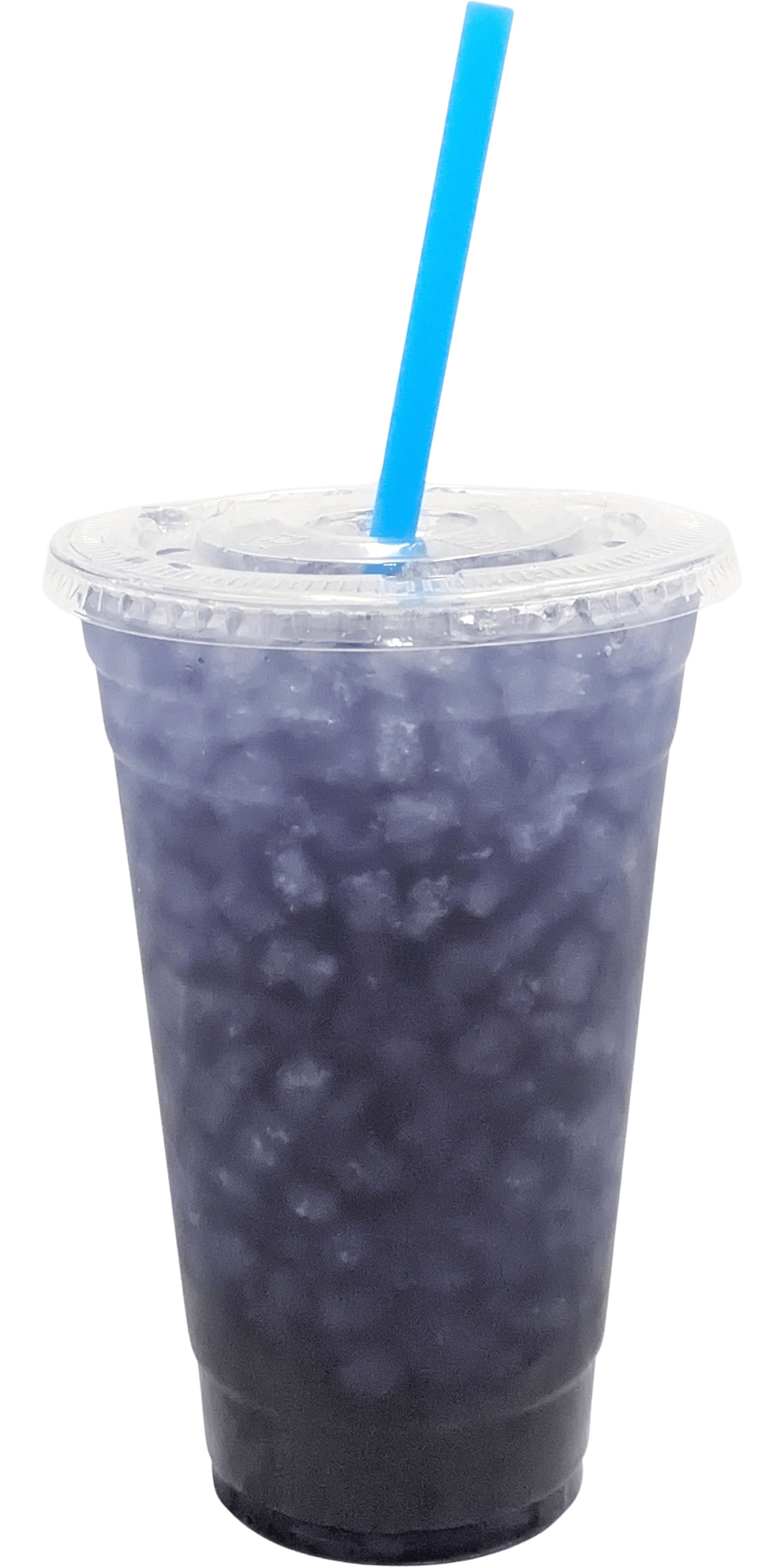 Malefiftycent Flavored Loaded Tea in a Cup. Blue purple Color.