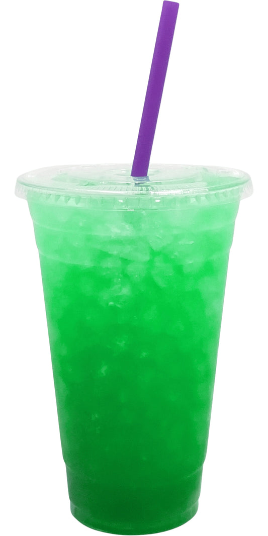 Margarita Flavored Loaded Tea in a Cup. Bright green Color.