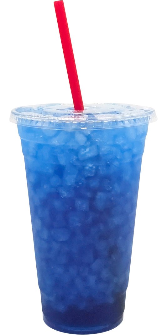 Unicorn Flavored Loaded Tea in a Cup. Blue Color.